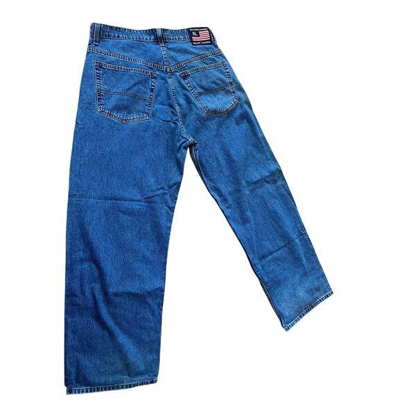 Vtg Ralph Lauren Polo Jeans Company 33x30 Y2K Blue Denim Pants Mens Banner - Picture 6 of 11